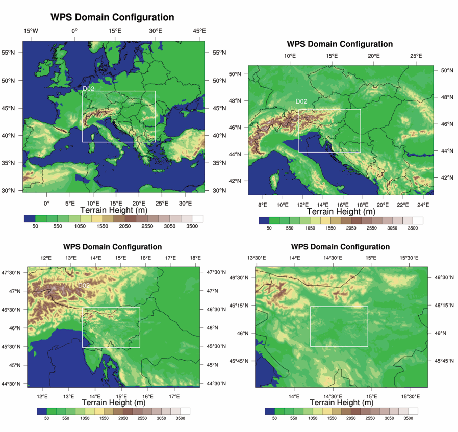 Regional relief and terrain context for WRF simulations.